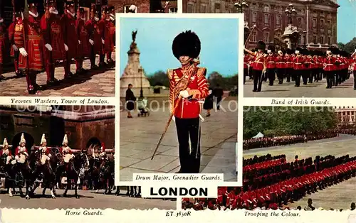 AK / Ansichtskarte Leibgarde Wache London Drum Major Grenadier Guards Band Irish Guards  Kat. Polizei