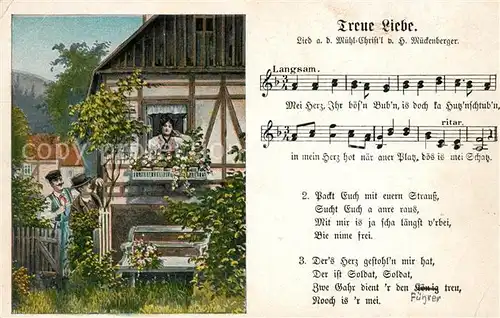 AK / Ansichtskarte Liederkarte Treue Liebe  Kat. Musik