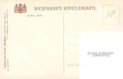 AK / Ansichtskarte Verlag Wiedemann WIRO Nr. 2331 Aachen Dom Kat. Verlage
