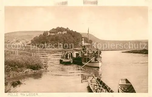 AK / Ansichtskarte Dampfer Seitenrad Polle Weser  Kat. Schiffe