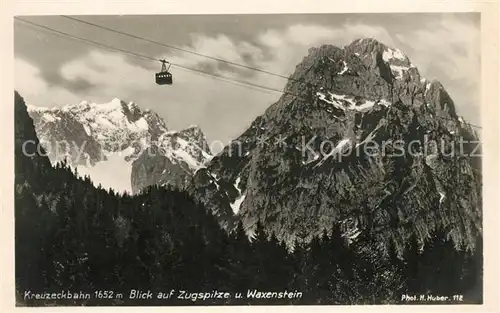 AK / Ansichtskarte Foto Huber H. Nr. 112 Kreuzeckseilbahn Zugspitze Waxenstein  Kat. Fotografie