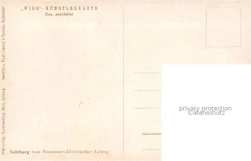 AK / Ansichtskarte Verlag WIRO Wiedemann Nr. Salzburg vom Restaurant Elektrischer Aufzug  Kat. Verlage