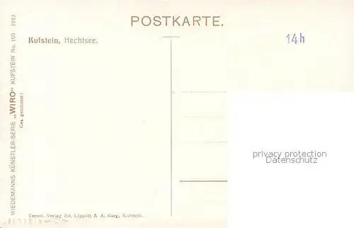 AK / Ansichtskarte Verlag WIRO Wiedemann Nr. 103 Kufstein Hechtsee  Kat. Verlage