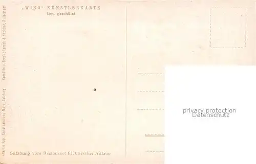 AK / Ansichtskarte Verlag WIRO Wiedemann Nr. Salzburg vom Restaurant Elektrischer Aufzug  Kat. Verlage