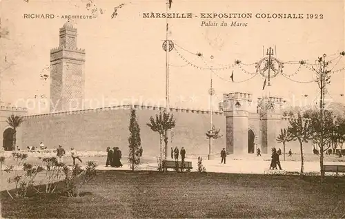 AK / Ansichtskarte Exposition Coloniale Marseille 1922  Palais du Maroc Kat. Marseille
