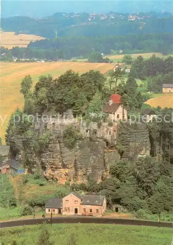 AK / Ansichtskarte Sloup v Cechach Skala hrad postaveny pocatkem Nynejsi budova na vrcholu skaly jsou z pocatku Kat. Buergstein