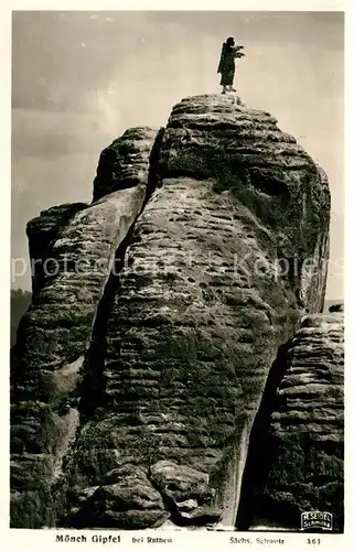 AK / Ansichtskarte Foto Seidel M. Schmilka Nr. 361 Moench Gipfel Rathen  Kat. Bad Schandau