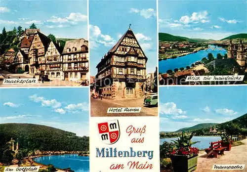 AK / Ansichtskarte Miltenberg Main Marktplatz Hotel Riesen Mainbruecke Am Golfplatz Mainpartie Kat. Miltenberg