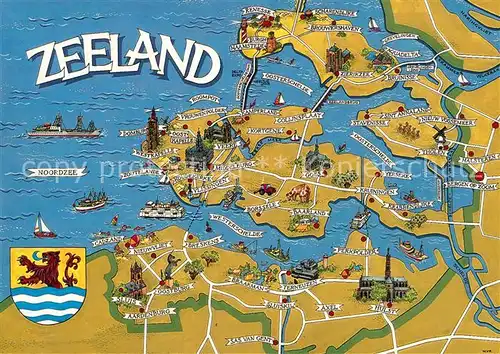 AK / Ansichtskarte Zeeland Niederlande Gebietskarte Kat. Niederlande