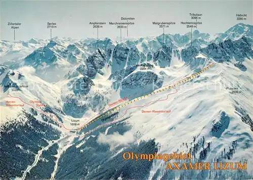 AK / Ansichtskarte Axamer Lizum Olympia Skigebiet Alpines Schizentrum Stubaier Alpen Kat. Axams