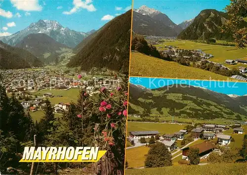 AK / Ansichtskarte Mayrhofen Zillertal Gesamtansicht mit Alpenpanorama Zillertaler Alpen Kat. Mayrhofen