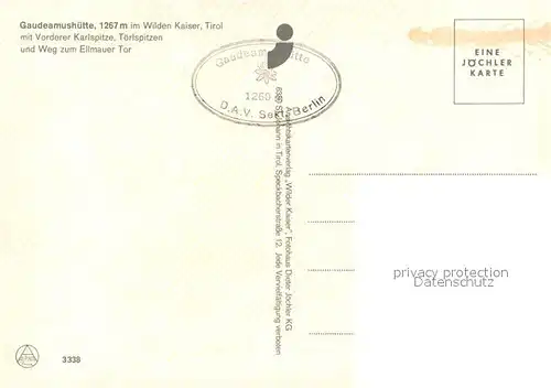 AK / Ansichtskarte Tirol Region Gaudeamushuette Wilden Kaiser Ellmauer Tor Kat. Innsbruck