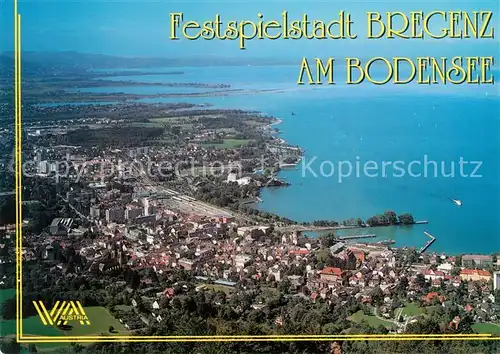 AK / Ansichtskarte Bregenz Bodensee Fliegeraufnahme Hafen