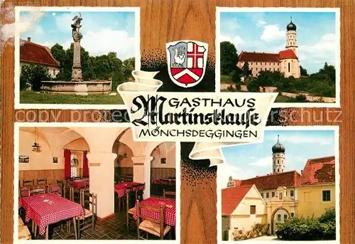 AK / Ansichtskarte Moenchsdeggingen Gasthaus Martinsklause Kirche Kloster Kat. Moenchsdeggingen