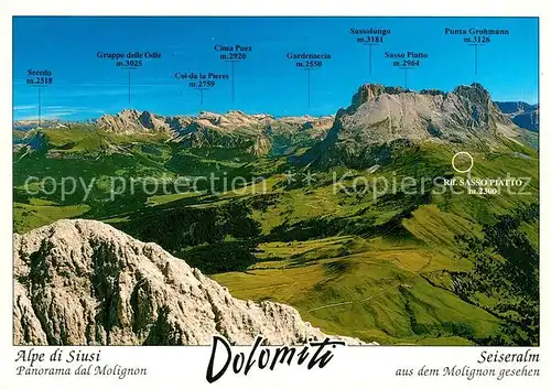 AK / Ansichtskarte Alpe di Siusi Sassolungo Punta Grohmann Kat. Seiser Alm Dolomiten