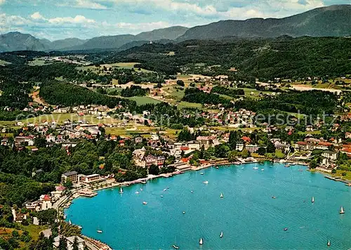 AK / Ansichtskarte Velden Woerther See mit Dobratsch und Gerlitzen Fliegeraufnahme Kat. Velden am Woerther See