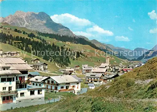 AK / Ansichtskarte Lech Vorarlberg Panorama Blick gegen Oberlech mit Karhorn Lechquellengebirge Kat. Lech