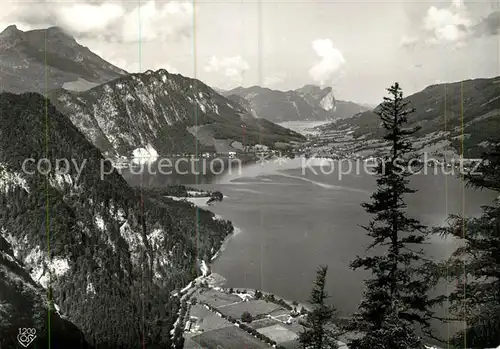 AK / Ansichtskarte Attersee Panorama mit Unterach Mondsee Schafberg Salzkammergut Kat. Attersee