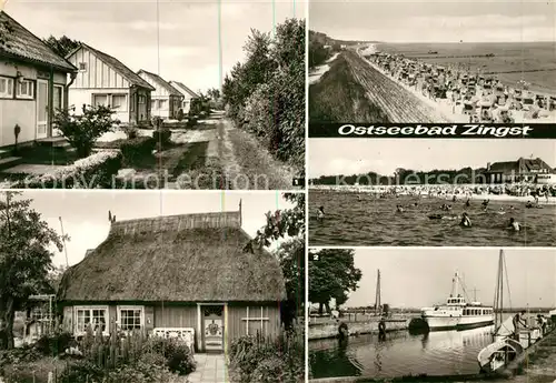 AK / Ansichtskarte Zingst Ostseebad Urlauberdorf Reetdachhaus Strand Hafen Faehre Kat. Zingst Darss