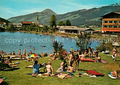 AK / Ansichtskarte Kirchberg Tirol Badesee mit Hoher Salve Kat. Kirchberg in Tirol