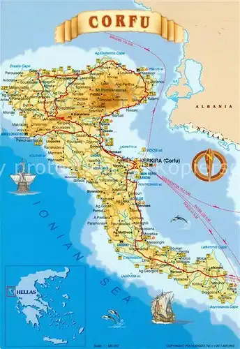 AK / Ansichtskarte Corfu Korfu Inselkarte Kat. Griechenland