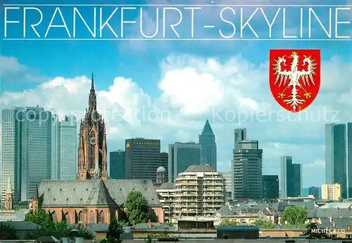 AK / Ansichtskarte Frankfurt Main Skyline mit Kirche Kat. Frankfurt am Main