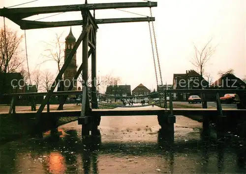 AK / Ansichtskarte Papenburg Ems Am Obenende mit Ziehbruecke