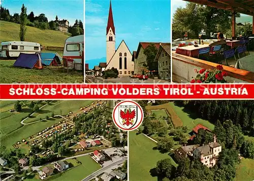 AK / Ansichtskarte Volders Schloss Camping Kirche Restaurant Fliegeraufnahme Kat. Volders