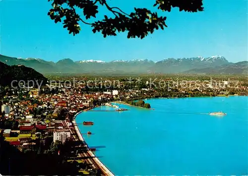 AK / Ansichtskarte Bregenz Bodensee mit Schweizer Alpen