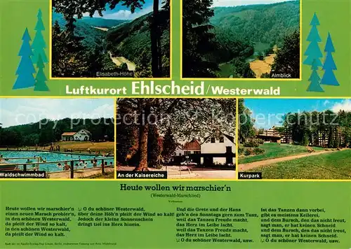 AK / Ansichtskarte Ehlscheid Elisabeth Hoehe Almblick Waldschwimmbad Kaisereiche Kurpark Kat. Ehlscheid