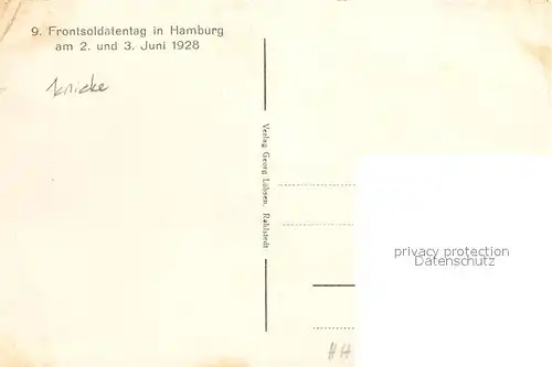 AK / Ansichtskarte Rahlstedt Hamburg Ehrendenkmal 9. Frontsoldatentag in Hamburg Juni 1928 Kat. Hamburg