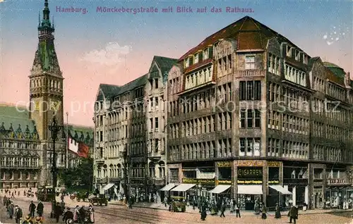 AK / Ansichtskarte Hamburg Moenckebergstrasse mit Blick auf das Rathaus Kat. Hamburg