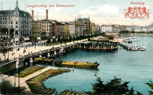 AK / Ansichtskarte Hamburg Jungfernstieg Binnenalster Kat. Hamburg