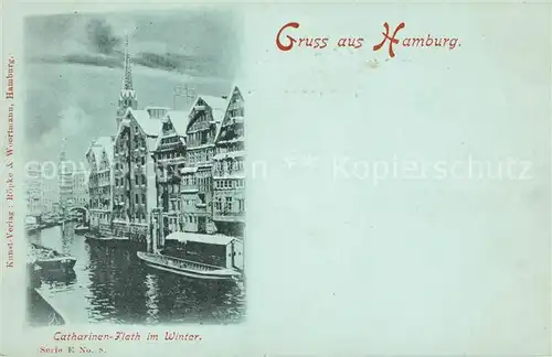 AK / Ansichtskarte Hamburg Katharinen Fleet im Winter Altstadt Deutsche Reichspost Kat. Hamburg
