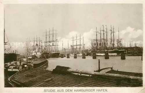 AK / Ansichtskarte Hamburg Studie aus dem Hamburger Hafen Segelschiffe Kat. Hamburg