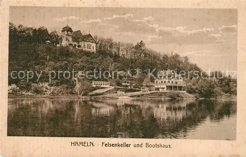 AK / Ansichtskarte Hameln Weser Felsenkeller und Bootshaus