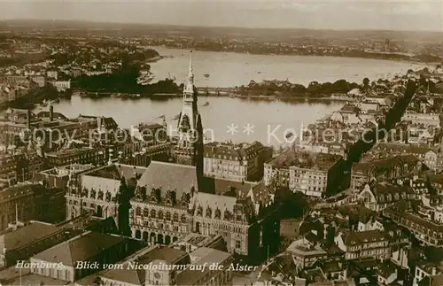 AK / Ansichtskarte Hamburg Blick vom Nicolaiturm auf die Alster Kat. Hamburg