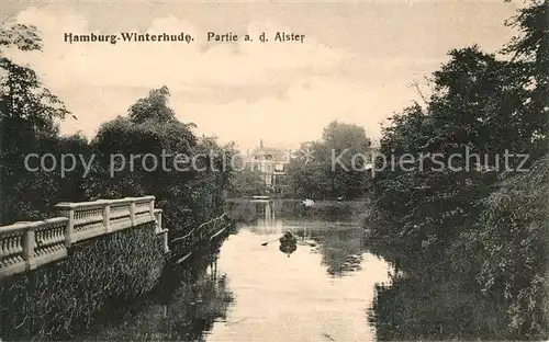 AK / Ansichtskarte Winterhude Partie an der Alster Kat. Hamburg