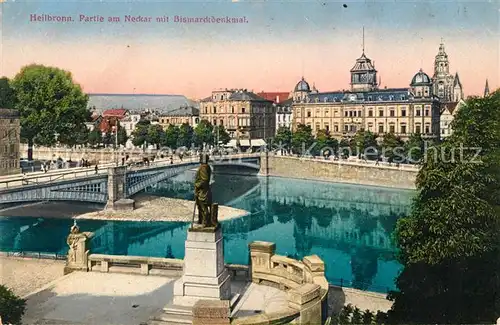 AK / Ansichtskarte Heilbronn Neckar Bismarckdenkmal Neckarpartie Kat. Heilbronn