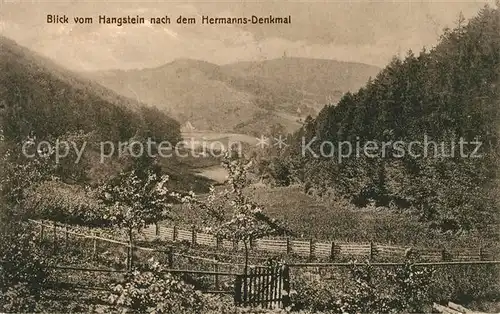 AK / Ansichtskarte Teutoburgerwald Blick vom Hangstein nach dem Hermanns Denkmal Kat. Detmold