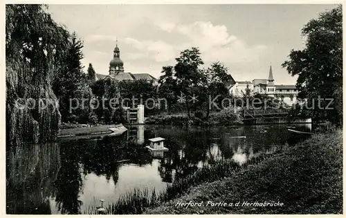 AK / Ansichtskarte Herford Partie an der Herthabruecke Kat. Herford