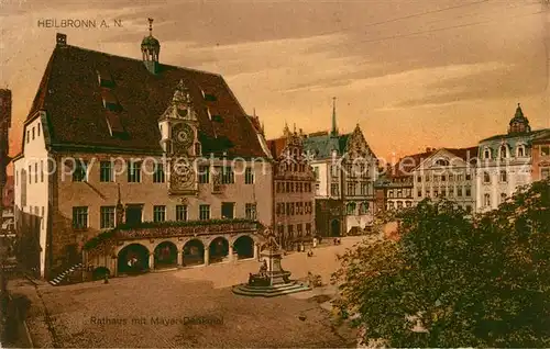 AK / Ansichtskarte Heilbronn Neckar Rathaus mit Mayer Denkmal Kat. Heilbronn