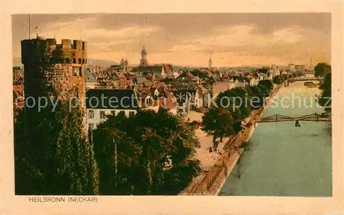 AK / Ansichtskarte Heilbronn Neckar Stadtpanorama mit Blick ueber den Neckar Turm Kat. Heilbronn