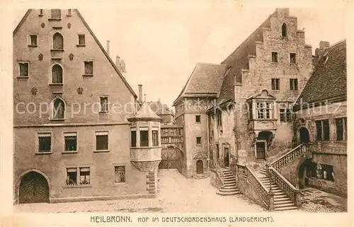 AK / Ansichtskarte Heilbronn Neckar Hof im Deutschordenhaus Landgericht Historisches Gebaeude Kat. Heilbronn