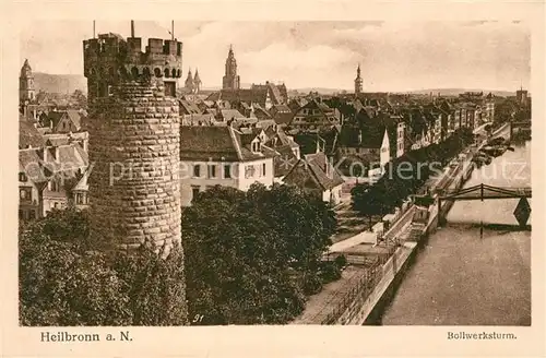 AK / Ansichtskarte Heilbronn Neckar Stadtpanorama mit Bollwerksturm Kat. Heilbronn