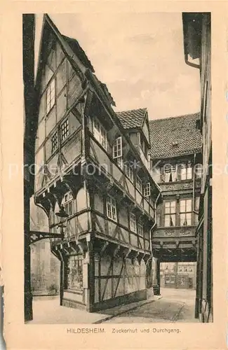 AK / Ansichtskarte Hildesheim Zuckerhut und Durchgang Fachwerkhaus Altstadt Kat. Hildesheim