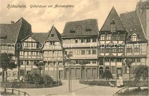 AK / Ansichtskarte Hildesheim Gildehaeuser am Andreasplatz Fachwerkhaeuser Altstadt Kat. Hildesheim