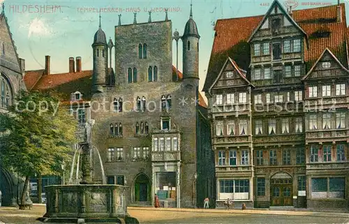 AK / Ansichtskarte Hildesheim Tempelherrenhaus Wedekindhaus Historische Gebaeude Brunnen Kat. Hildesheim