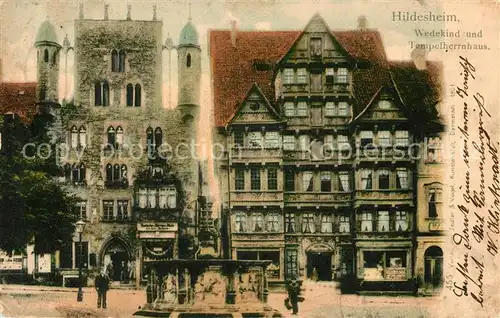 AK / Ansichtskarte Hildesheim Wedekindhaus Tempelherrnhaus Historische Gebaeude Brunnen Kat. Hildesheim