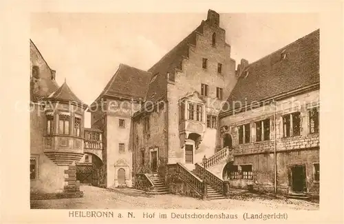 AK / Ansichtskarte Heilbronn Neckar Hof im Deutschordenhaus Landgericht Historisches Gebaeude Kat. Heilbronn
